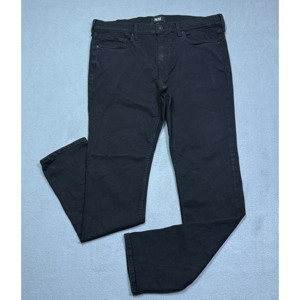 Paige Jeans Mens 38x32 LENNOX Black Straight Leg Slim Stretch USA Normcore